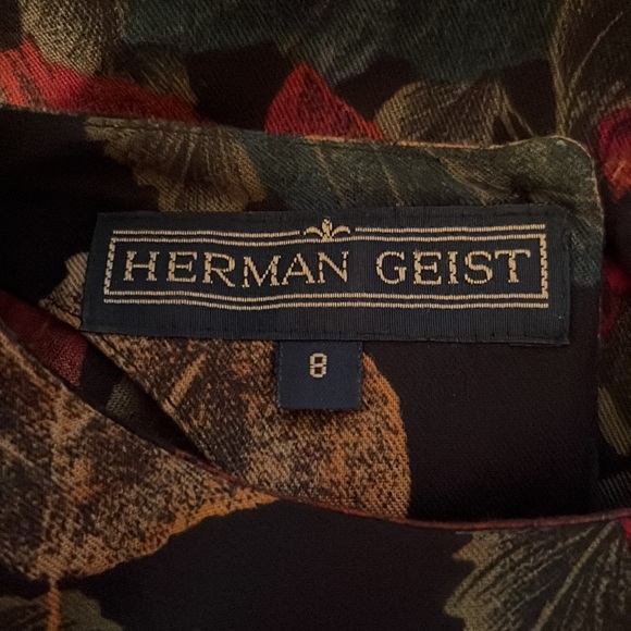 Vintage Herman Geist top. Leaf pattern. Shoulder pads. Size 8 - Picture 3 of 3